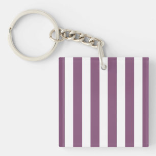 Llavero Rayas de caramelos malvas y blancas