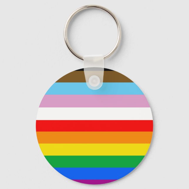 Llavero Rayas de la Bandera de Progreso LGBTQ+ (Anverso)