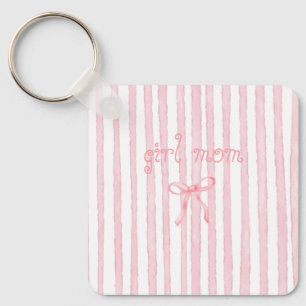 Llavero Rayas Rosas Personalizadas Coquette Texto Personal
