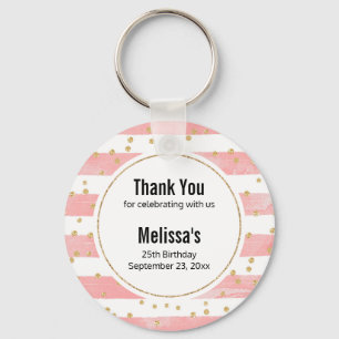 Llavero Rayas Rubor rosadas   Faux Gold Confetti Favor