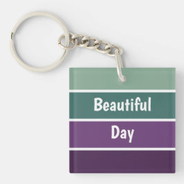 Llavero Rayas Verdes Y Púrpura