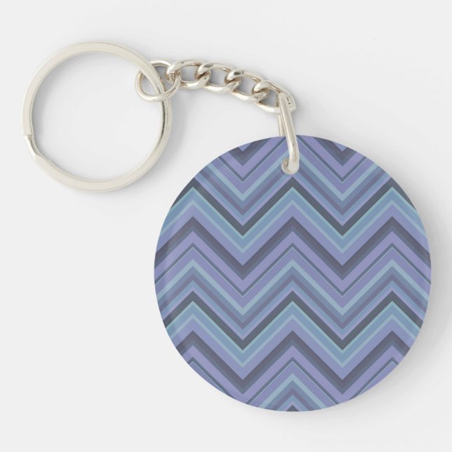 Llavero Rayas zigzag de color azul (Frente)