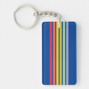Llavero Rayo arco iris retro azul