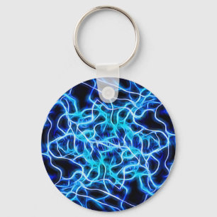 Llavero Rayo de bobina azul de neón eléctrico Tesla
