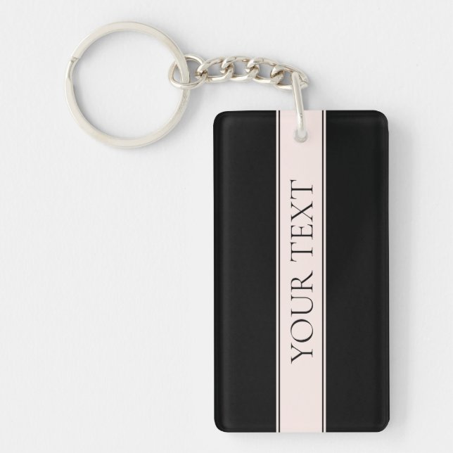 Llavero Rayo Rubor rosa claro y texto editable elegante (Frente)