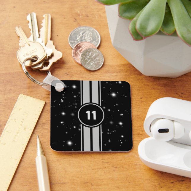 Llavero Rayos de Carreras negro y plateado Starlight (Escritorio )