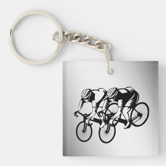 Llavero Raza de bicicletas Plata (Frente)