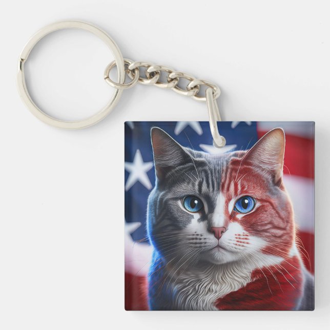 Llavero Raza De Gato De Chartreaux Con Antecedentes De La  (Frente)