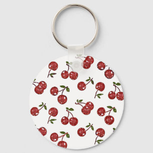 Llavero RB Rockabilly Muy Cerezas Cerezas En Blanco