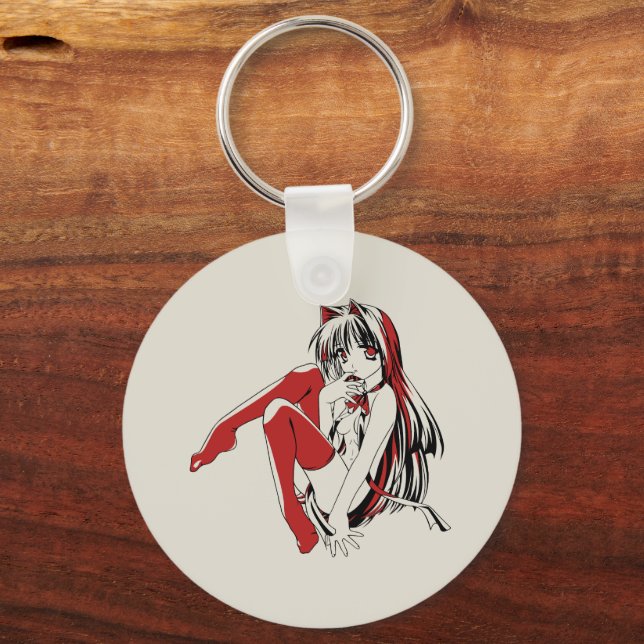 Llavero RBP, Neko la chica gato anime sexy furry (Reverso )