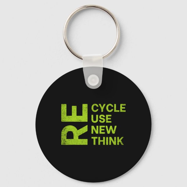 Llavero Re Cycle Use New Think Earthday Save The Enviormen (Anverso)