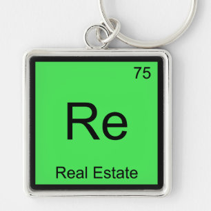 Llavero Re-Real Estate Chemistry Element Symbol Funny T
