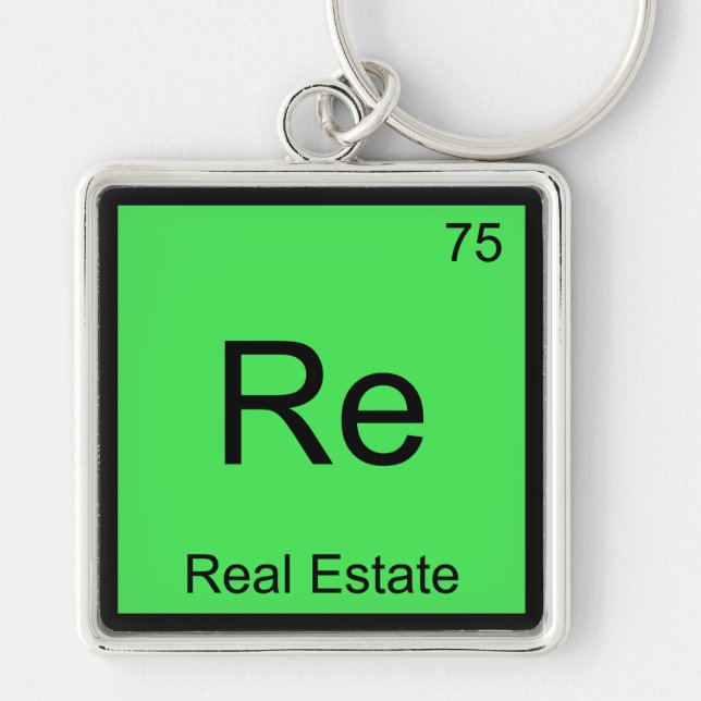 Llavero Re-Real Estate Chemistry Element Symbol Funny T (Frente)