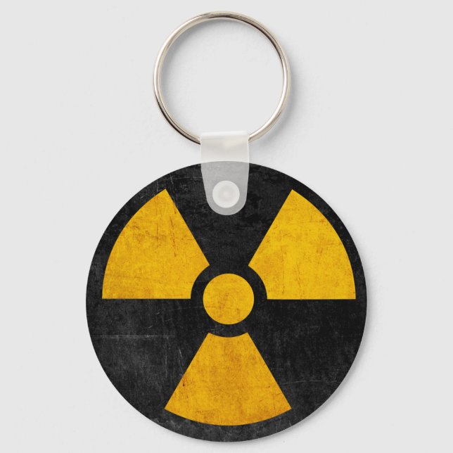 Llavero Reactor nuclear radiactivo amarillo y negro (Anverso)