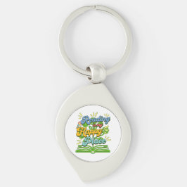 Llavero Reading is My Happy Place Colorful Keychain