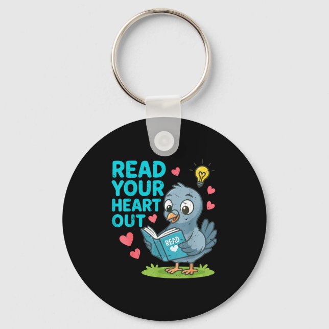 Llavero Reading Teacher Valentine Day Read Your Heart Out  (Anverso)