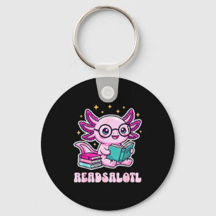 Llavero Readsolotl kawaii ajolote divertido libro leyendo 