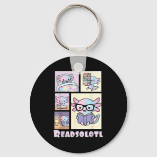 Llavero Readsolotl kawaii axolotl amante de los libros div