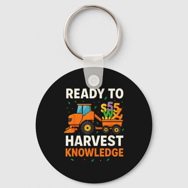 Llavero Ready To Harvest Knowledge Tractor Farmer Teacher  (Anverso)
