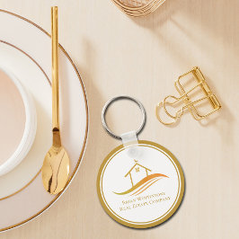 Llavero Real Estate Company Gold House Personalizado Realt