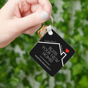 Llavero Real Estate House Heart Personalizado Realtor Busi