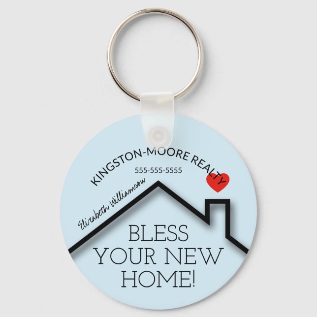 Llavero Real Estate House Heart Personalizado Realtor Busi (Anverso)