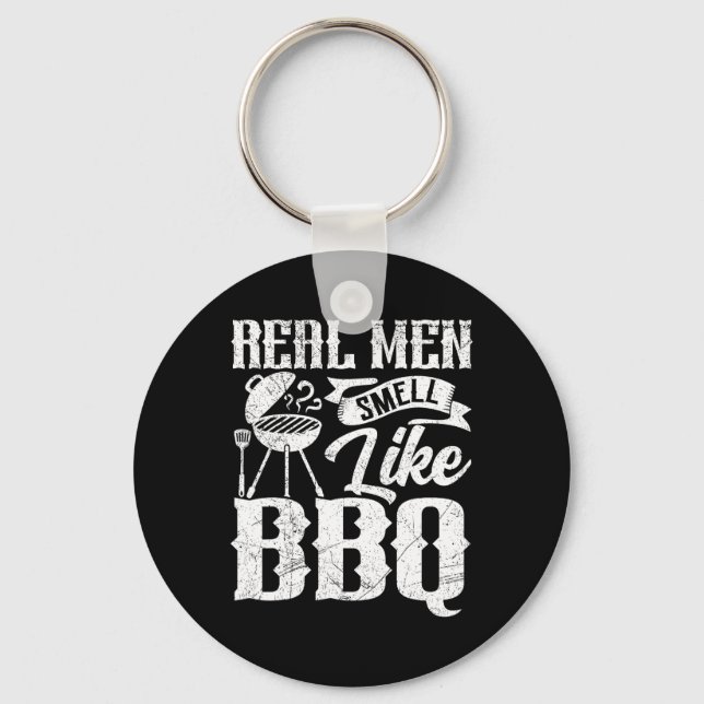 Llavero Real Men Smell Like Byrbecue Bbq Smoker Byrbecue G (Anverso)