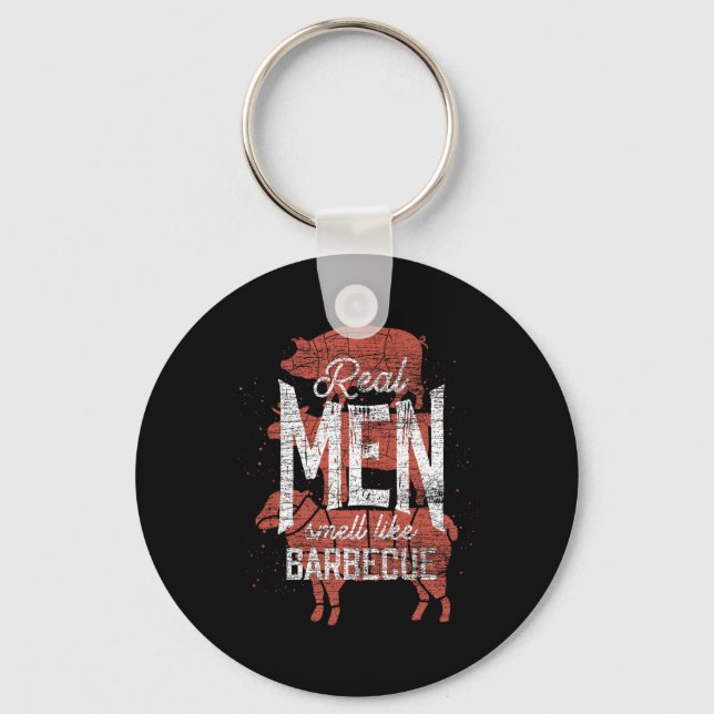 Llavero Real Men Smell Like Byrbecue Smoked Meat Men Gift  (Anverso)