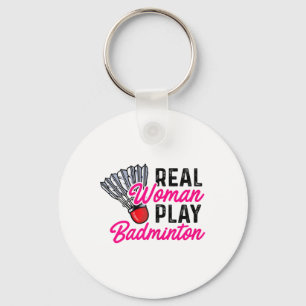 Llavero Real Mujer Juega al Transbordador Badminton
