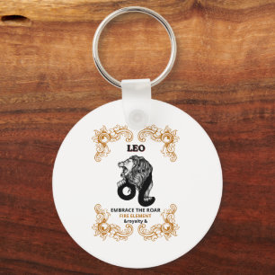 Llavero Realeza Leo Zodiaco   Acepta el Rugido Elemento Fu