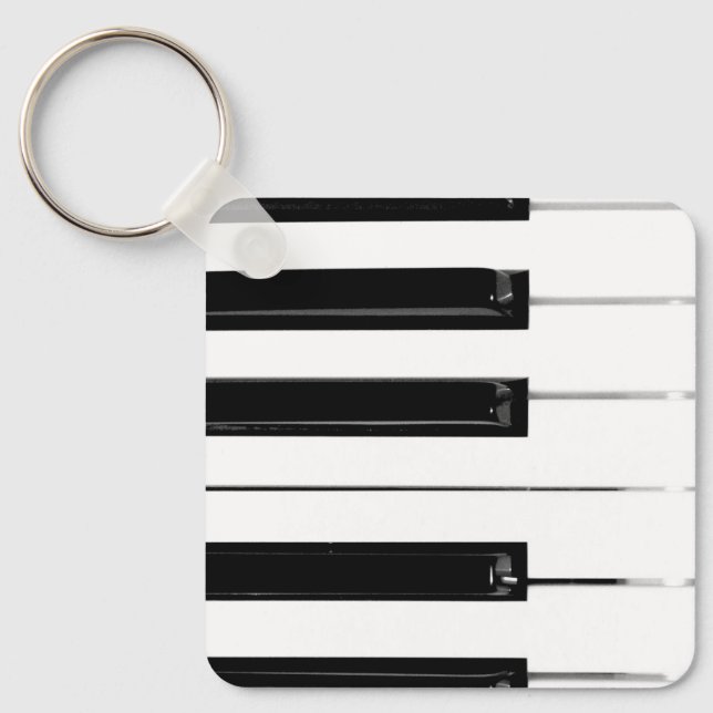 Llavero Realistic Black White Piano Keyboard Keys (Anverso)