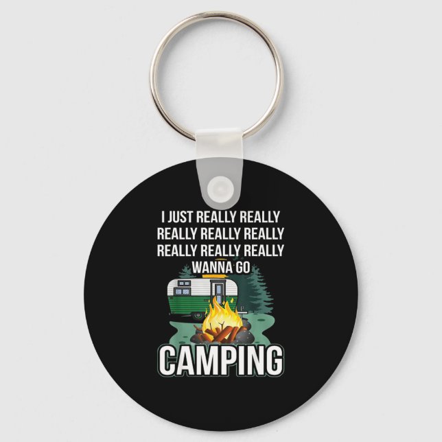 Llavero Realmente quiero ir de camping  (Anverso)