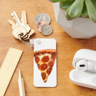Llavero rebanada de pizza de pepperoni clásica de Slippery