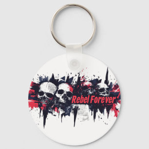 Llavero "Rebel Forever" - Diseño Gráfico de Cráneo con Es