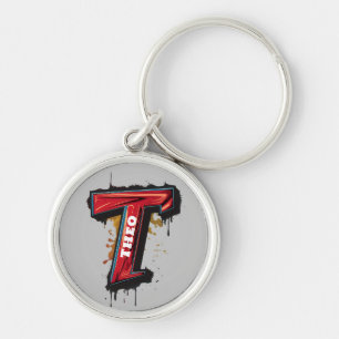 Llavero Rebelión Urbana: Personalizable Audaz Graffiti "T"