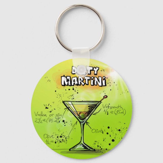 Llavero Receta de cóctel Martini (Anverso)