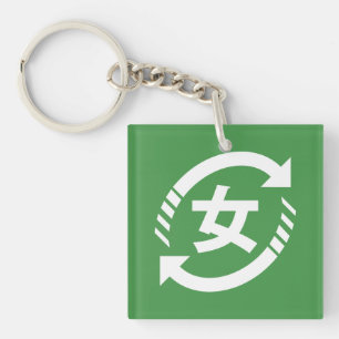 Llavero Reciclar chicas japonesas   Kanji Nihongo Sign