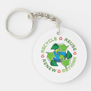 Llavero Reciclar, Reutilizar, Renovar, Repensar. Guardar p