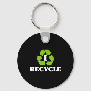 Llavero Reciclo el Día de la Tierra con símbolo de recicla
