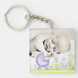 Llavero Recién nacido Añadir su propia foto de doble cara