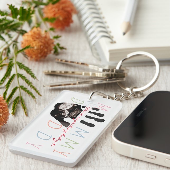 Llavero Recién nacido de moda Sonograma Ultrasonido Foto E (Frente Derecha)