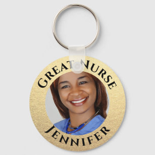 Llavero Reconocimiento del nombre de la enfermera de fotog