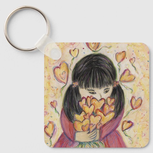 Llavero Recopilando Corazones de Amor Art Keychain Inspira (Anverso)