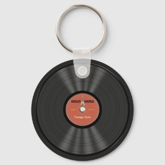 Llavero Récord de vinilo de rock vintage
