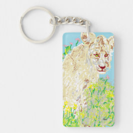 Llavero Rectangle (doble cara) Keychain Lion Africano