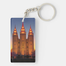 Llavero Rectangle (doble cara) Templo SLC
