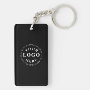 Llavero Rectangular con Logo y Código QR Personali