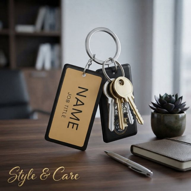 Llavero Rectangular con Nombre Personalizado y Cód (Custom Name & QR Code Rectangle Keychain (2-Sided))