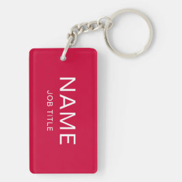 Llavero Rectangular con Nombre y Título Personaliz