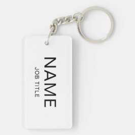 Llavero Rectangular con Nombre y Título Personaliz